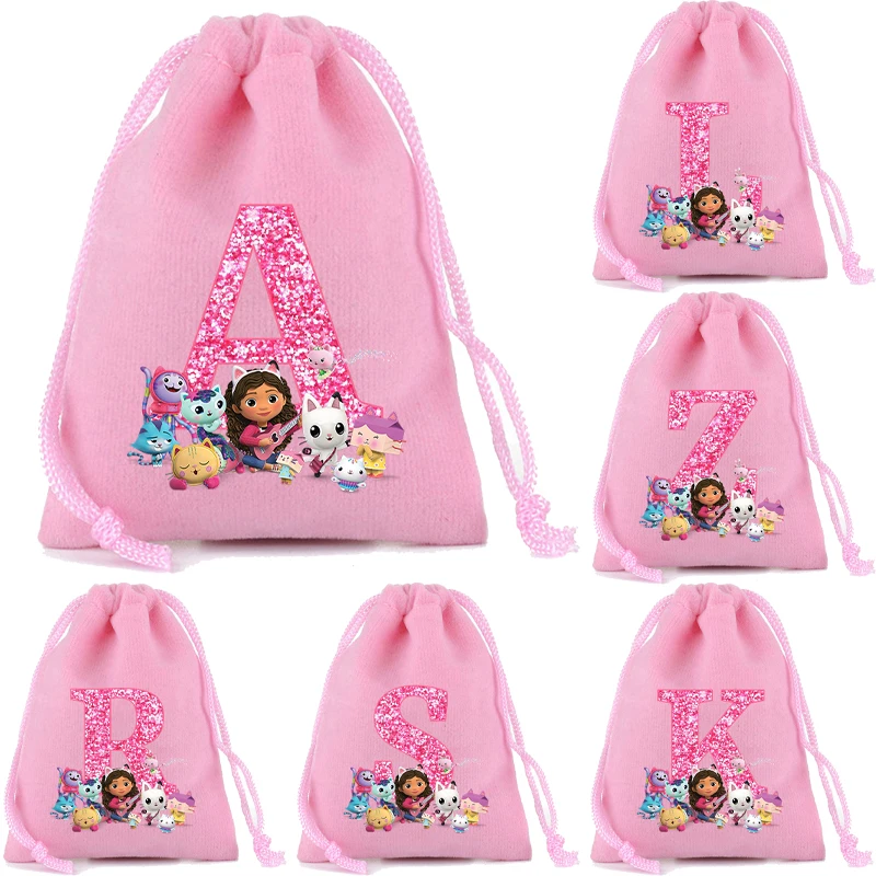 New Gabby Dollhouses Drawstring Bags Cartoon Letters Printed Storage Bags Boys Girls Tote Bag Children Handbag Birthday Gifts