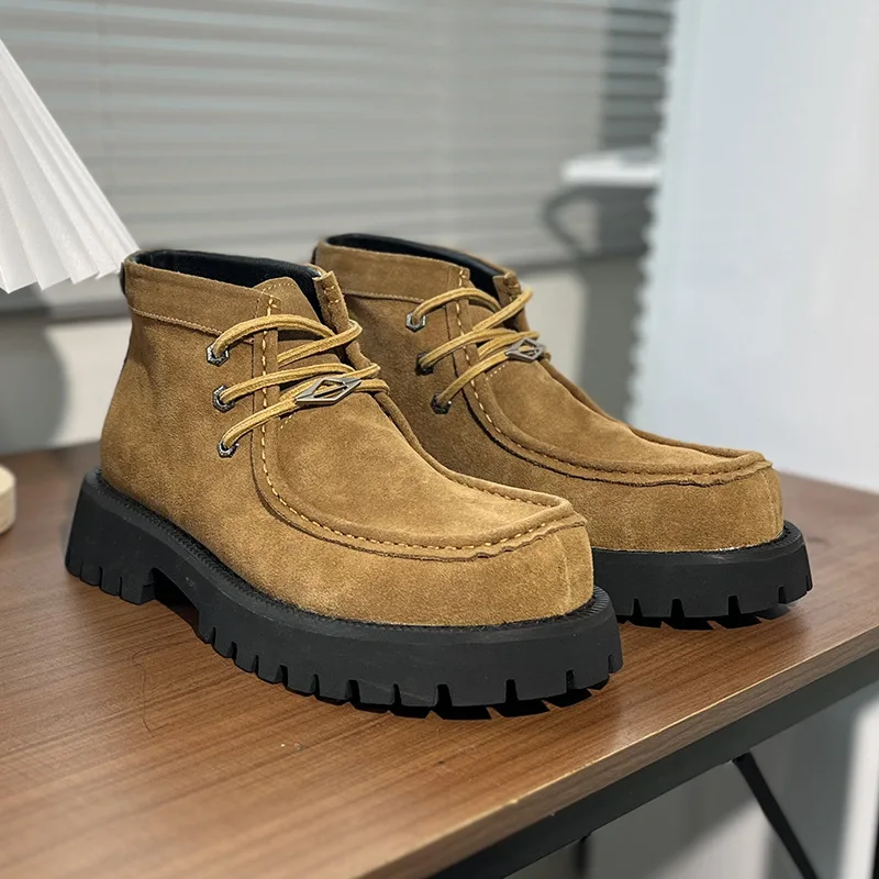 Western Boots Man Platform Ankle Boots Design Shoes Brand High Quality Motorcycle Boots Casual Outdoor Botas Para Hombre 2026 view 4