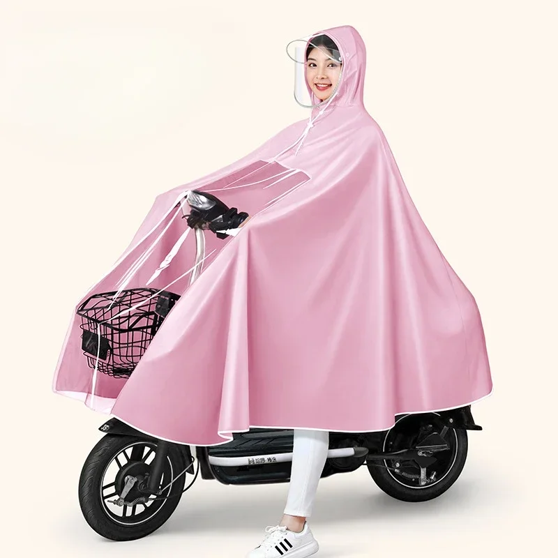 

Electric vehicle raincoat, electric vehicle specific non disposable integrated raincoat PVC new color series