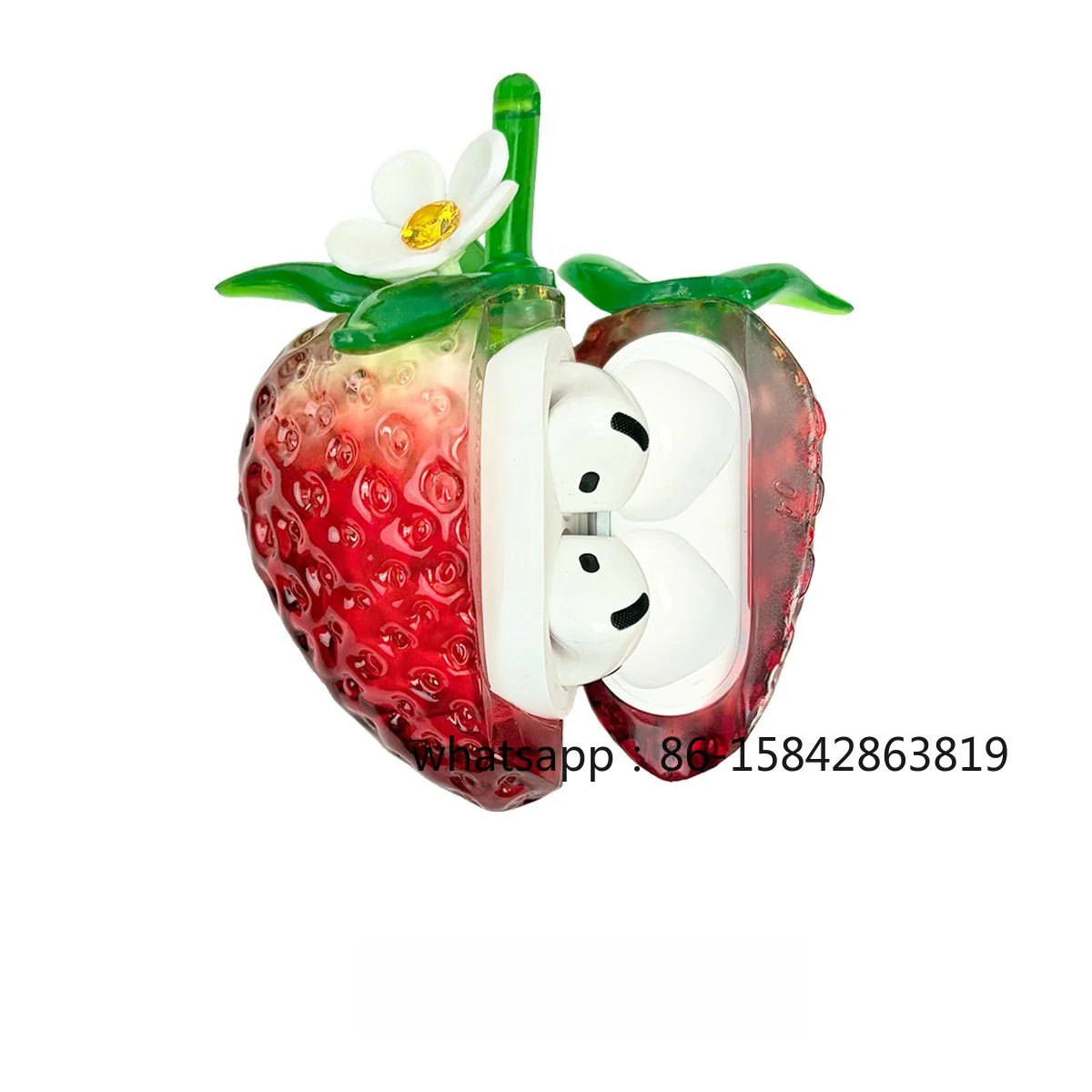 Transparent Strawberry Earphone Case, Creative Protective Case Pvc Soft Case, Cute AirPods