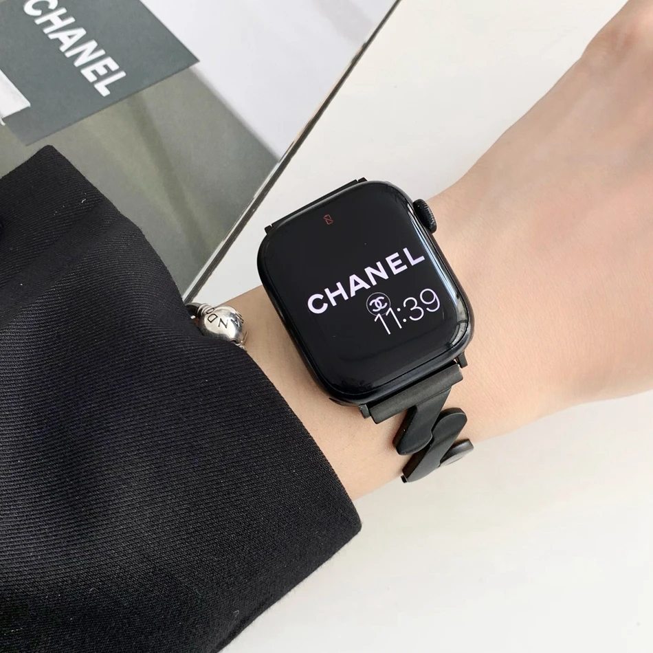 Luxury Matte WavesสําหรับApple Watch Ultra 49 มม.IWatch Series 6 7 8 SE 4 5 38/40/41 มม.42/44/45 มม.โลหะสร้อยข้อมือเหล็ก