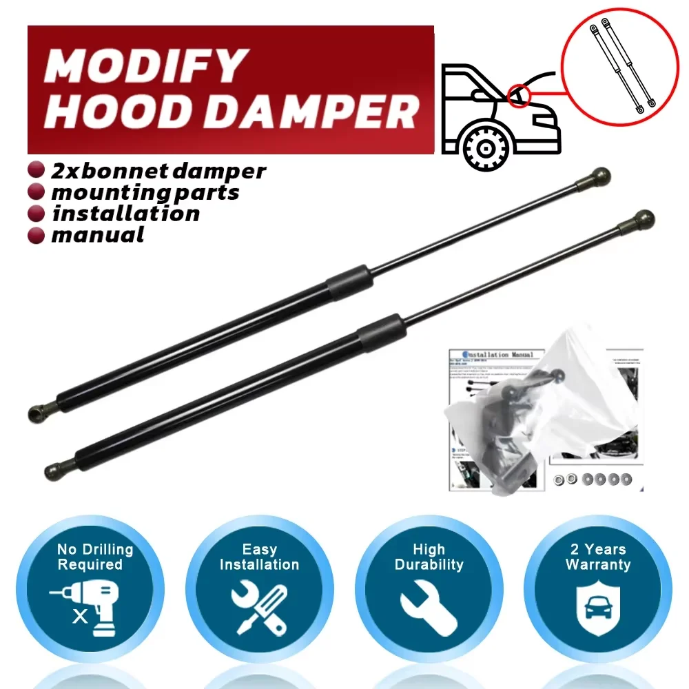 Bonnet Hood Struts for Honda Fit GE 2nd 2007-2014 Jazz Lift Supports Front Cover Modify Gas Damper Spring Shock No-Drill