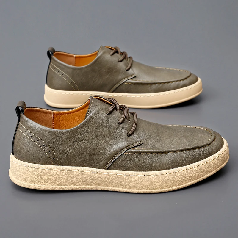 Italian Genuine Leather Casual Shoes Men's Lace Up Oxford Shoes Outdoor Jogging Shoes Office Men's Dress Shoes