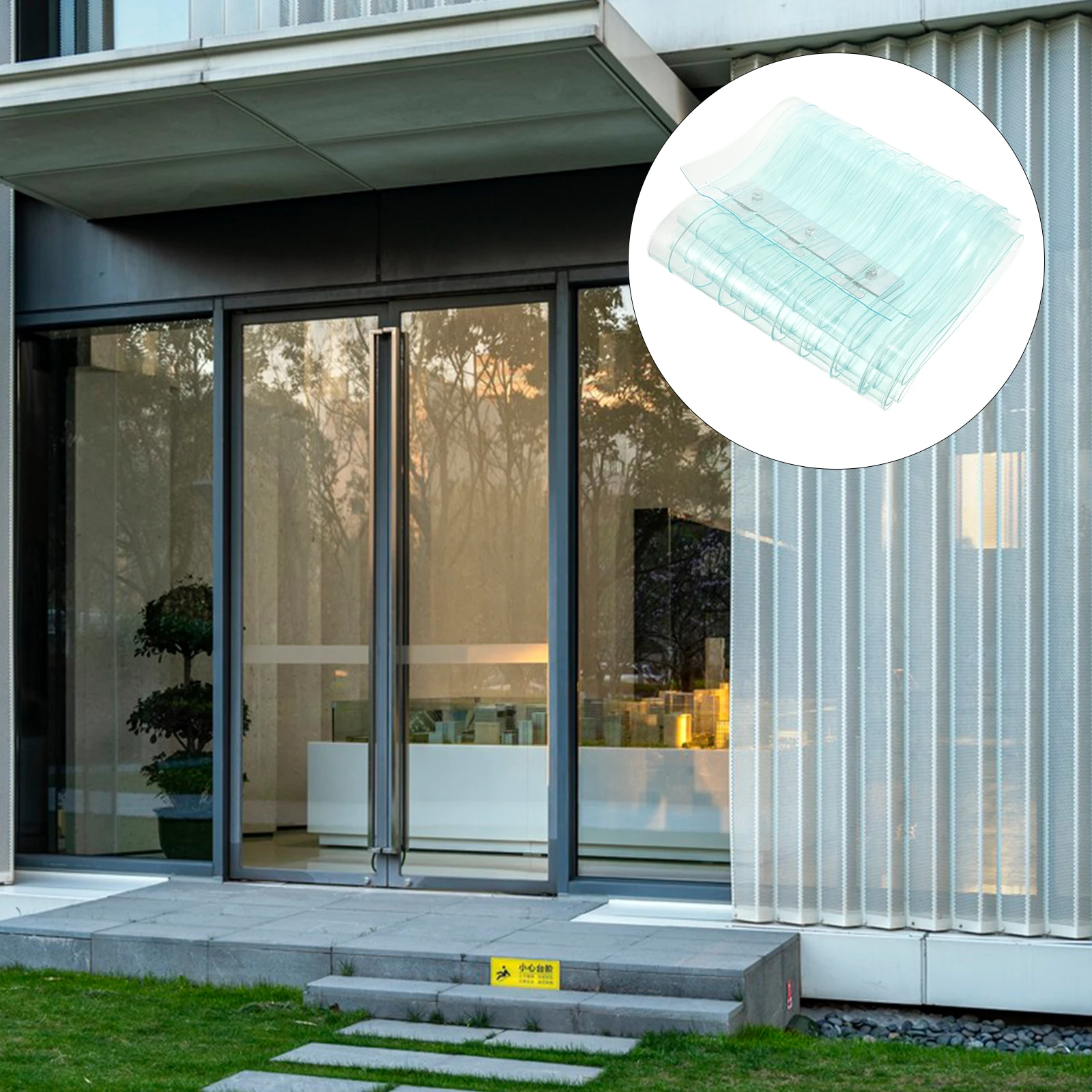 Supple Insulated Door Curtain PVC Strip for Window Doorway Warm Windproof Transparent Covering Room Divider Market Partition Kit