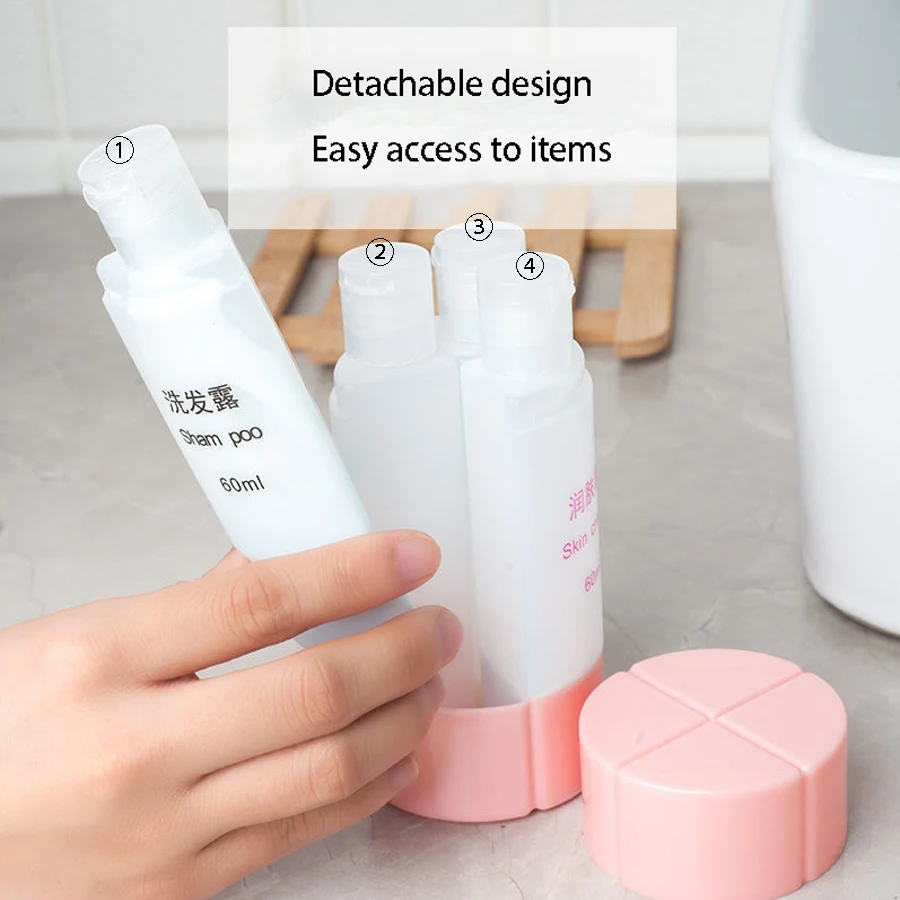 Travel Divided Bottle Cosmetic Storage Bottle Portable Shampoo Shower Gel Dispenser Set Refillable Creative Empty Bottle