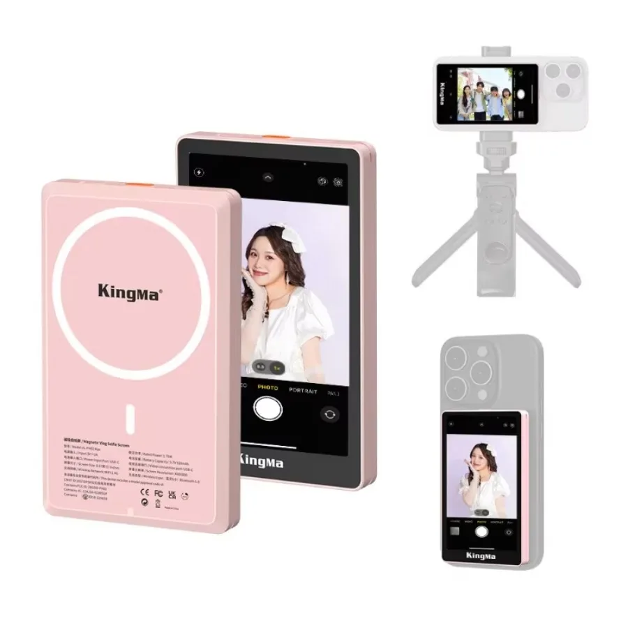 Kingma PH02 Max Magnetic Vlog Selfie Monitor Screen for iPhone 13 14 15 16 pro MAX Samsung S23 S24 Ultra Xiaomi 13 14 Ultra