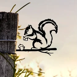 HelloYoung Metal Squirrel  Home & Garden Decor  Rustic Outdoor Yard Art Hand Made Wedding Or Housewarming Gift  Backyard Decor