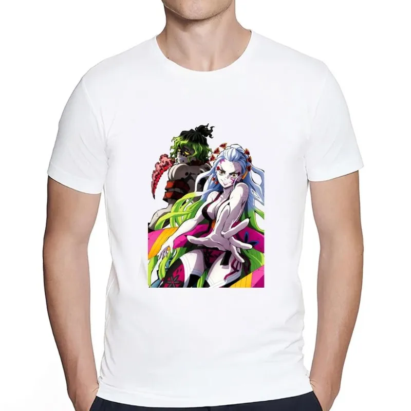 

bilibili Anime Demon Slayer Daki T Shirt Women Couple Combination Clothes Short Sleeve Collar Fashion Man Cotton