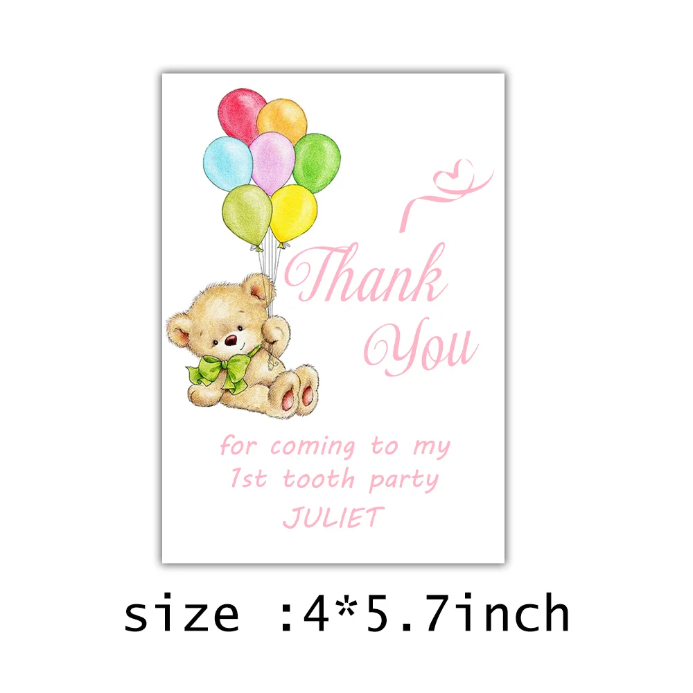 

Blush Pink Floral Photo Thank You Card, First Birthday Note Card, Custom 1st Birthday Invite Card, One Instant Girl