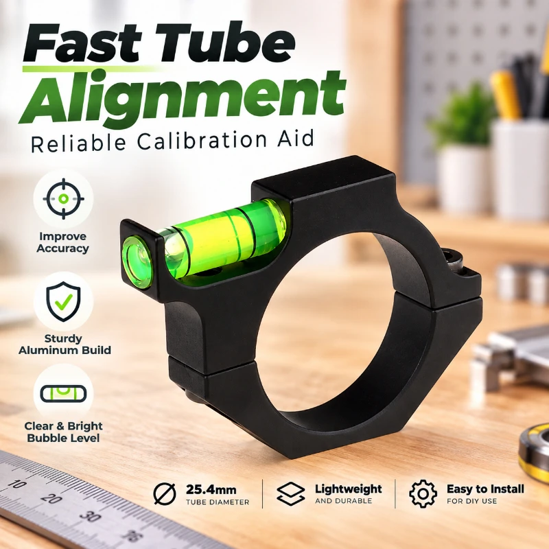 25.4mm Alloy Optical Tube Fixture Built-in Bubble Spirit Level For Precision Horizontal Check
