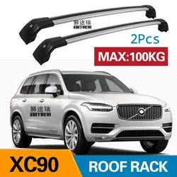 SHITURUI 2Pcs Roof Bars for Volvo XC90 2014-2022 256  Aluminum Alloy Side Bars Cross Rails Roof Rack Luggage Carrier