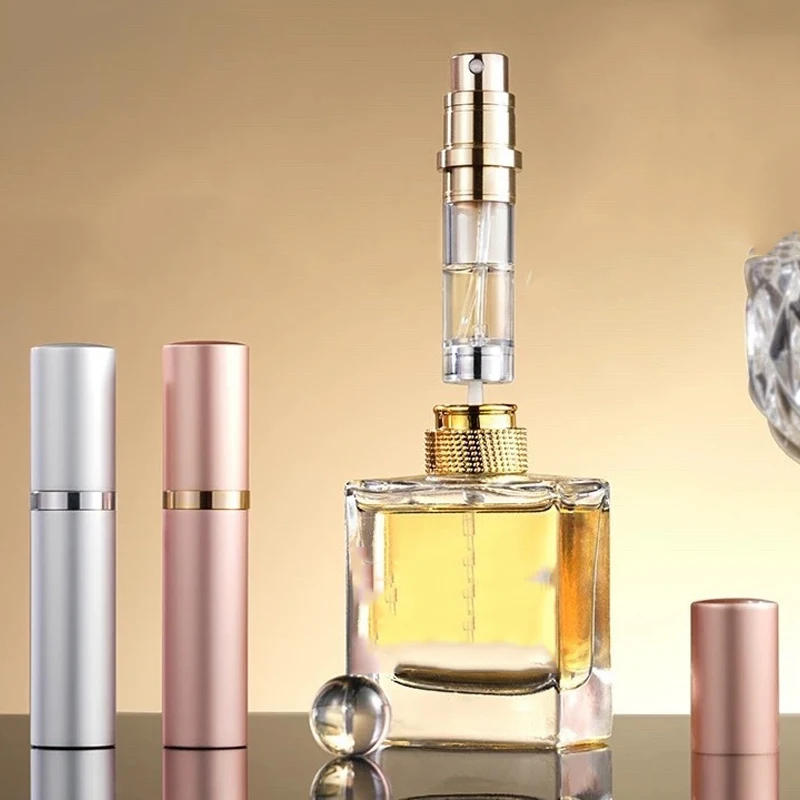 3 szt. Aluminiowe butelki z rozpylaczem do płynów, mini atomizer do perfum, przenośne butelki podróżne wielokrotnego użytku, pojemniki na próbki perfum i kosmetyków