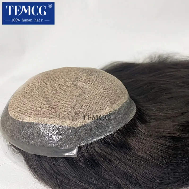 Men Toupee Customized Silk Base Long Hair Wigs For Men 100% Human Hair Men's Wigs Breathable Male Hair Capillary Prosthesis