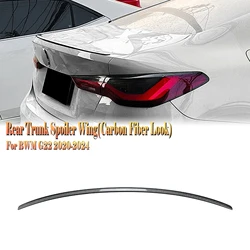 Rear Trunk Lid Spoiler Wing Lip For BMW 4 Series G22 2020 2021 2022 2023 2024-25 Carbon Fiber Look/Gloss Black Tailgate Splitter