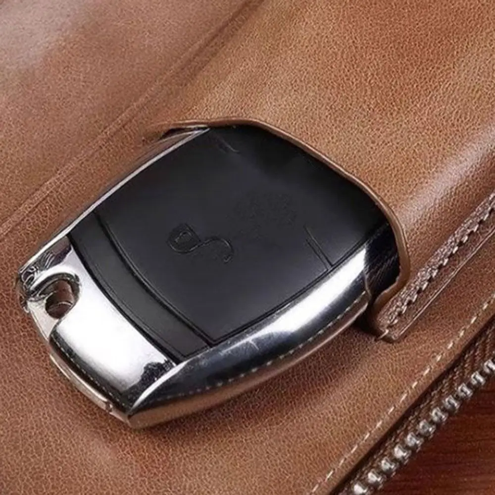 حامل مفاتيح محمول بسعة كبيرة مصنوع من الجلد متعدد الوظائف لتخزين مفاتيح السيارة للنساء والرجال #2