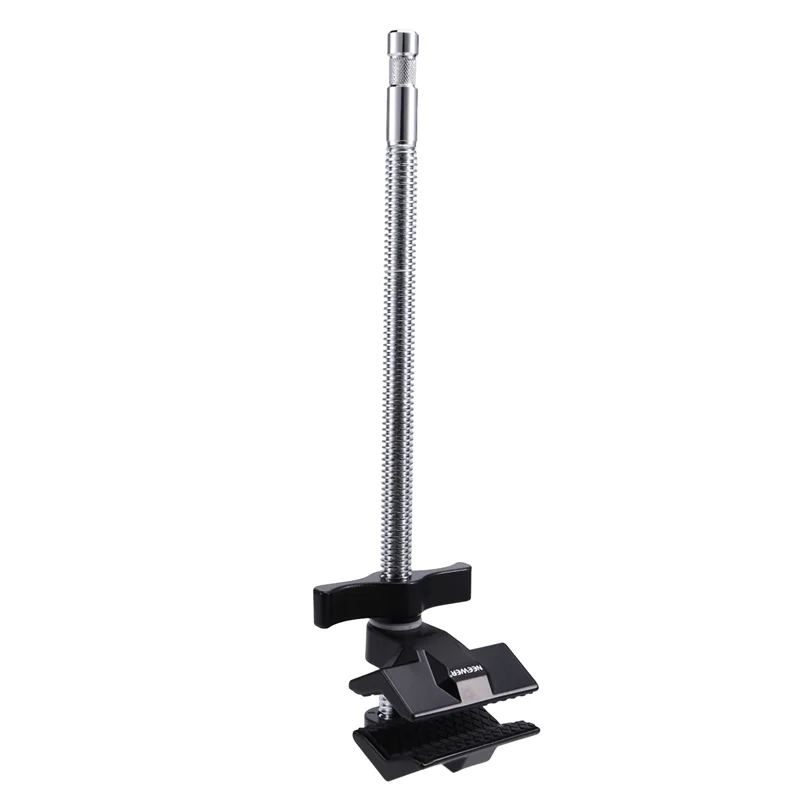 

NEEWER End Jaw Grip With 5/8 Inch Stud Steel Shaft End Pipe Grip Clamp With Adjustable Aluminum Jaws Rubber Pads