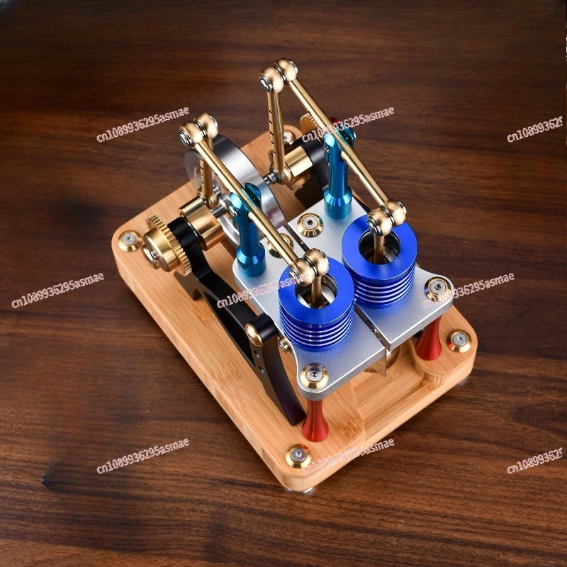 Alloy Single-Cylinder  Engine Model - Air-Powered & Electric Motor Start, External Combustion Engine for Hobbyists