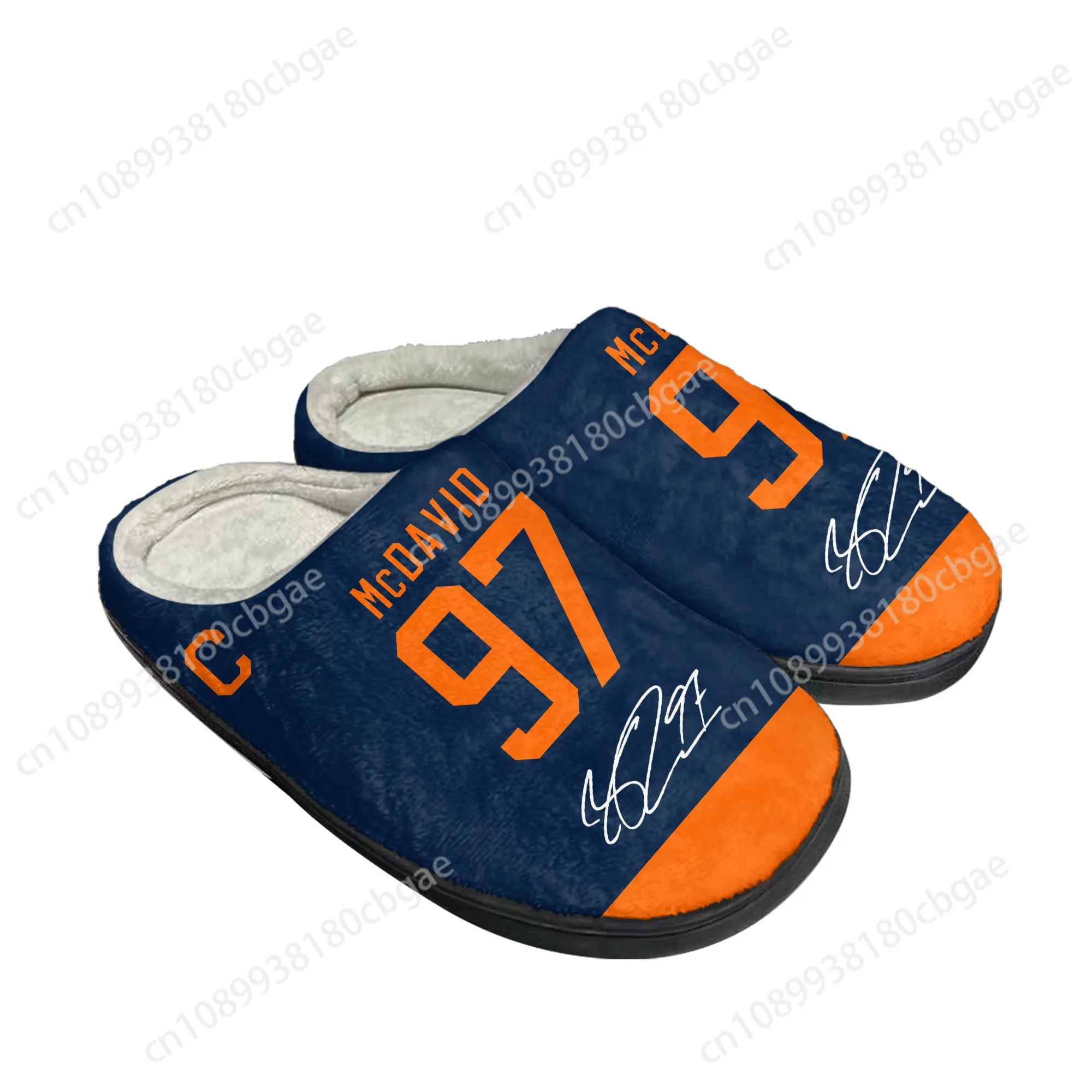 Connor McDavid ICE hockey NO 97รองเท้าใส่ในบ้านทำจากผ้าฝ้ายกำมะหยี่ผู้ชายผู้หญิงให้ความอบอุ่นถุงเท้าอุ่นรองเท้าออกแบบได้ตามต้องการ