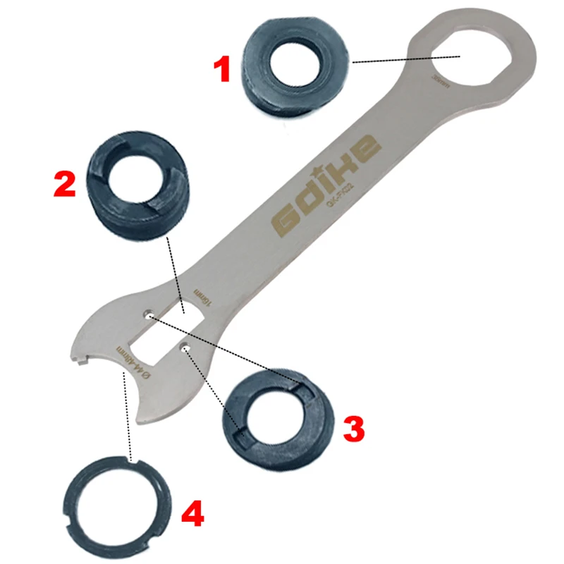 Bicycle Bottom Bracket Repair Wrench Spanner Bike Square Hole Bottom Bracket Wrench 4 in 1 Bike Repair Tool