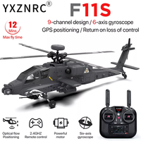 YXZNRC F11-S 1:32 AH-64 Apache Scale 2.4G 6CH GPS Altitude Hold Optical Flow Positioning Dual Brushless RC Helicopter
