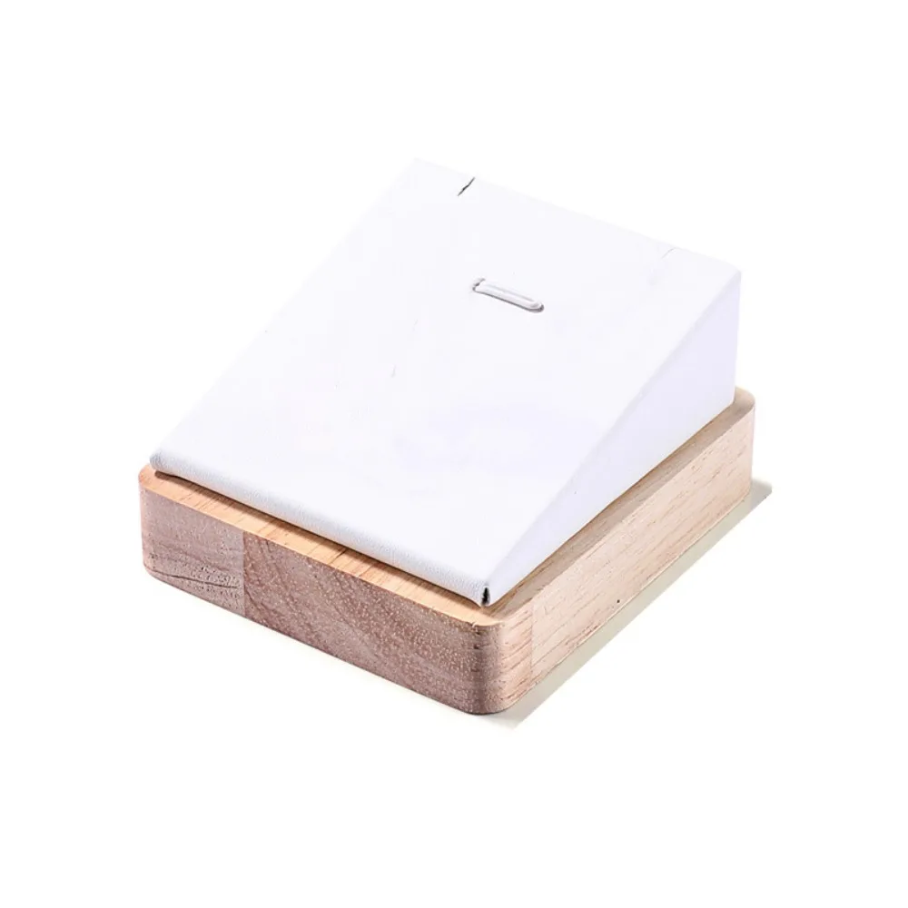 

PU Leather/Velvet Wooden Necklace Display Stand Handmade Space Saving Jewelry Pendant Holder Portable Smooth