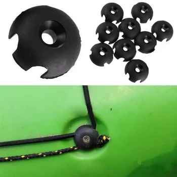 10pc canoa caiaque deck de plástico linha guia entalhado redondo caiaque deck linha guia para barco caiaque fora montagem deck vela aparelhamento