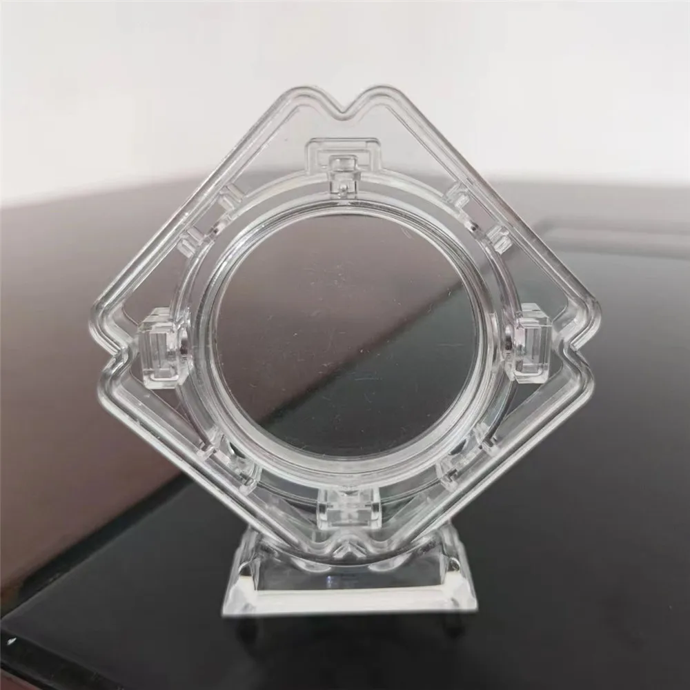 

4 cm in diameter commemorative coin collection box transparent rotating box badge suspended display rack round storage box