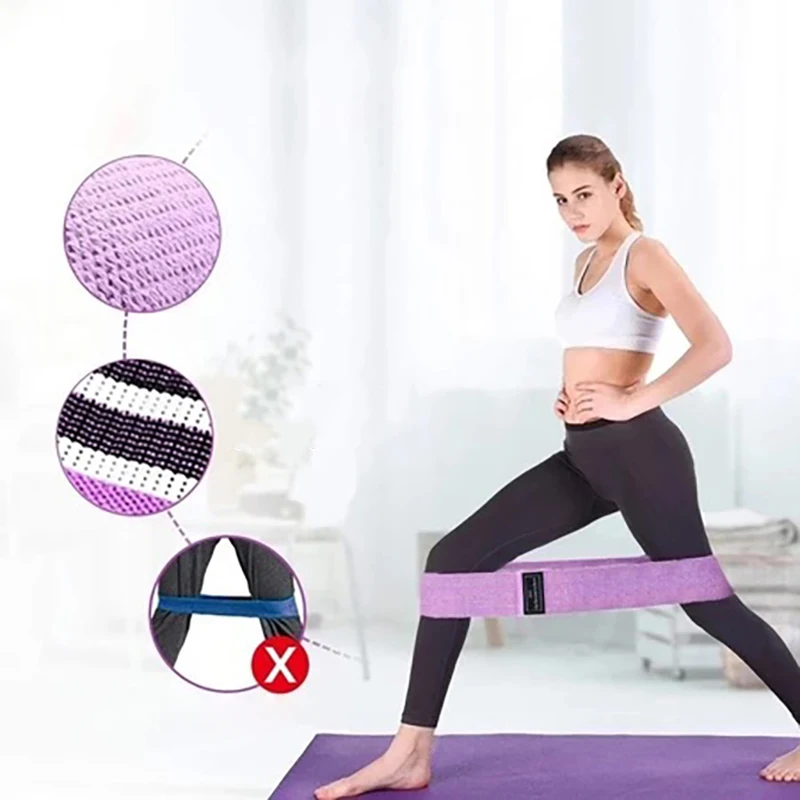 Basic Fabric Resistance Hip Booty Bands Glute Thigh Elastic Workout Bands Squat Circle Stretch Fitness Strips Loops Yoga Gym