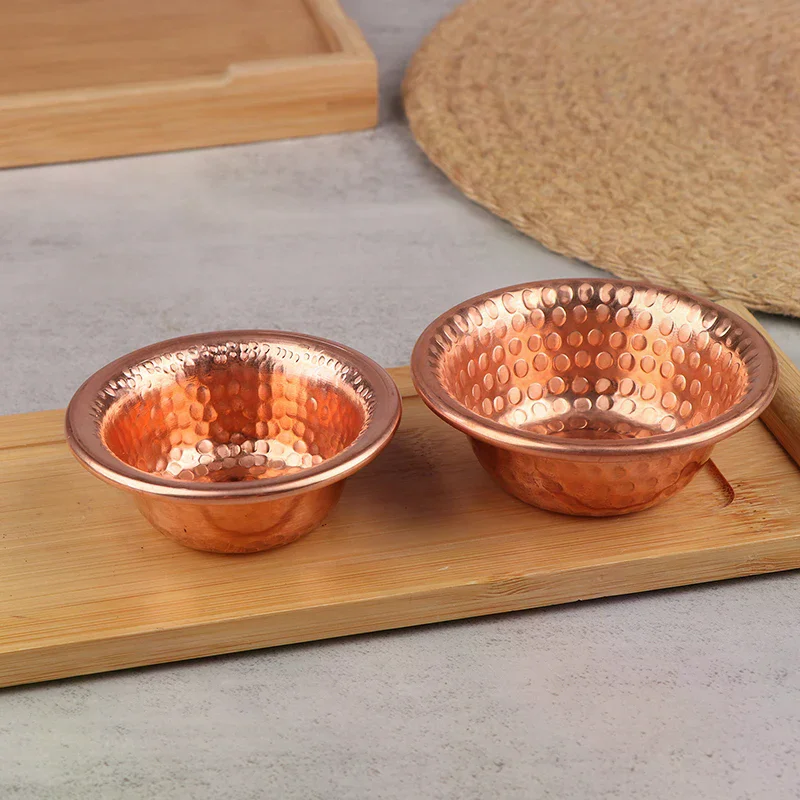 Nepalese Pure Copper Water Supply Bowl Handmade Small Auspicious Hammer Pattern Holy Water Bowl For Buddha Buddhist Supplies