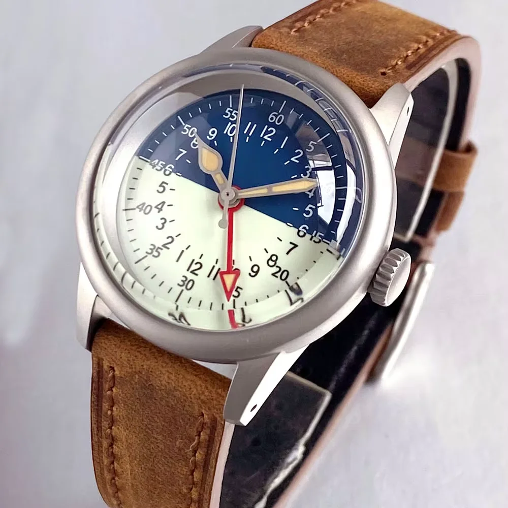 مزدوجة القبة الياقوت العسكرية الرملي 36 مللي متر ريترو 200 متر مقاوم للماء الرجال التلقائي NH34 GMT ساعات آلية مضيئة الهاتفي