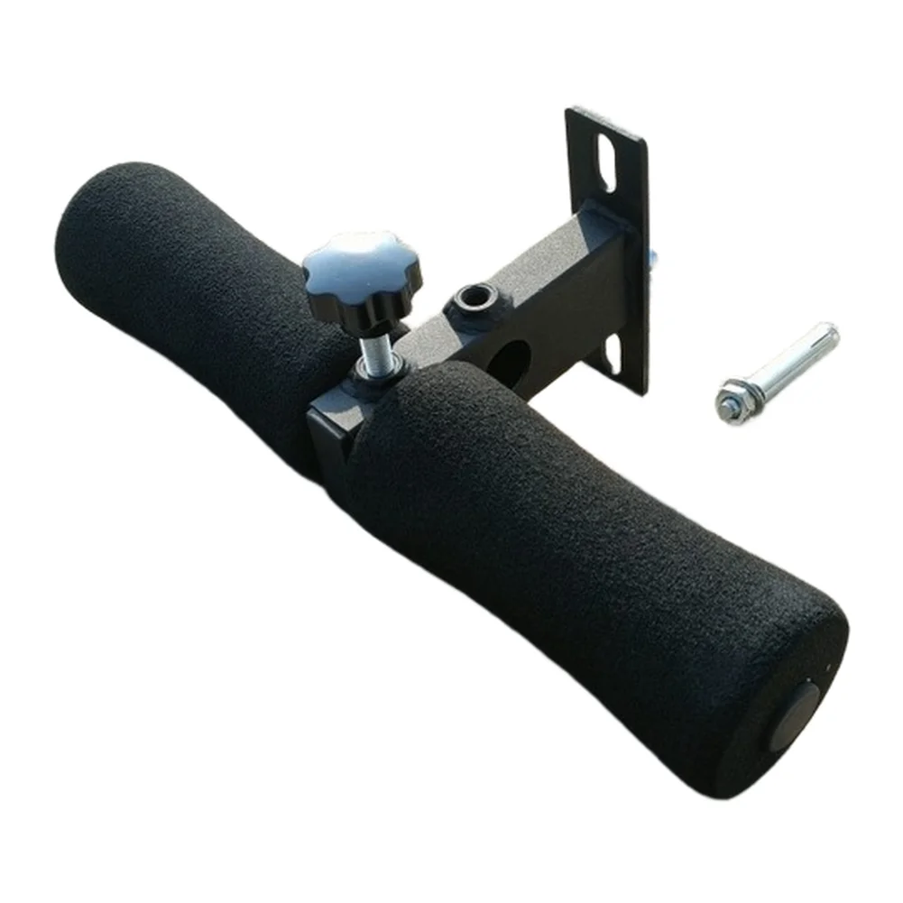 Black Steel Wall Mount Sit Up Bar Abdominal Exercise Foot Rest For Indoor Home Gym Core Strength Workout Gear