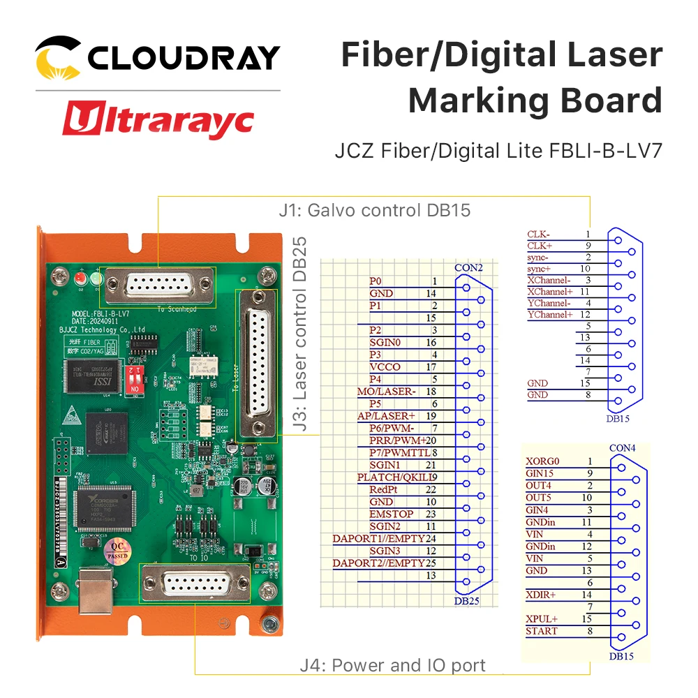 Ultrarayc Laser Đánh Dấu Ban BJJCZ Kỹ Thuật Số Lite Laser Đánh Dấu Card Điều Khiển Cho Laser Đánh Dấu Máy Raycus IPG MAX