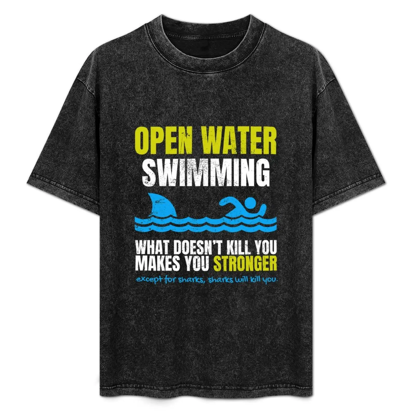 

Funny Open Water Swimming Shark T-Shirt Plus Size Solid Color T-Shirt