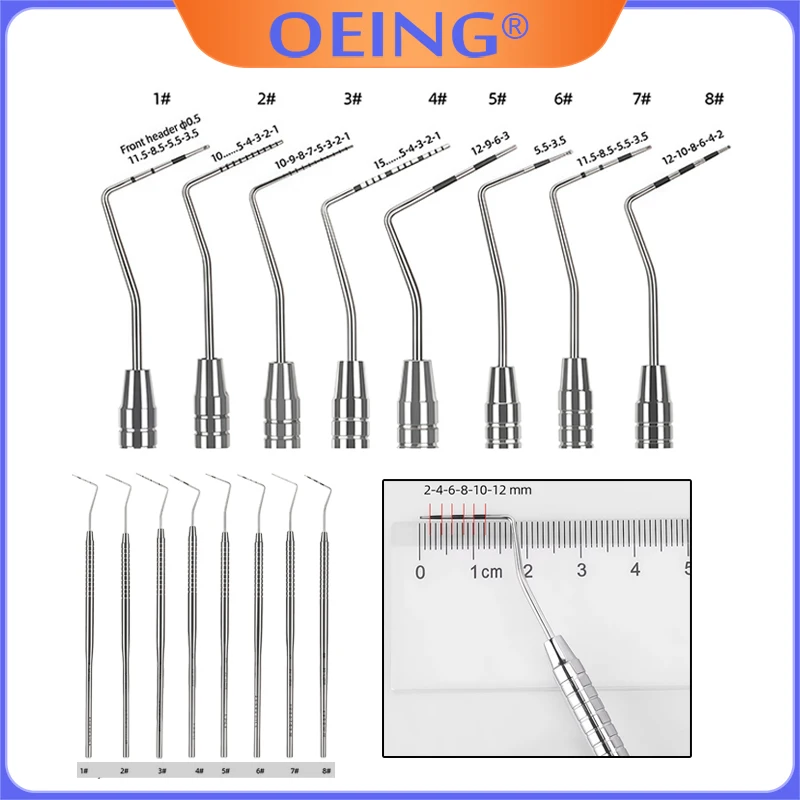 1Pcs Dental Restoration Periodontal Probe Root Canal Stainless Steel Graduated Probe Oral Measuring Scale Instrument