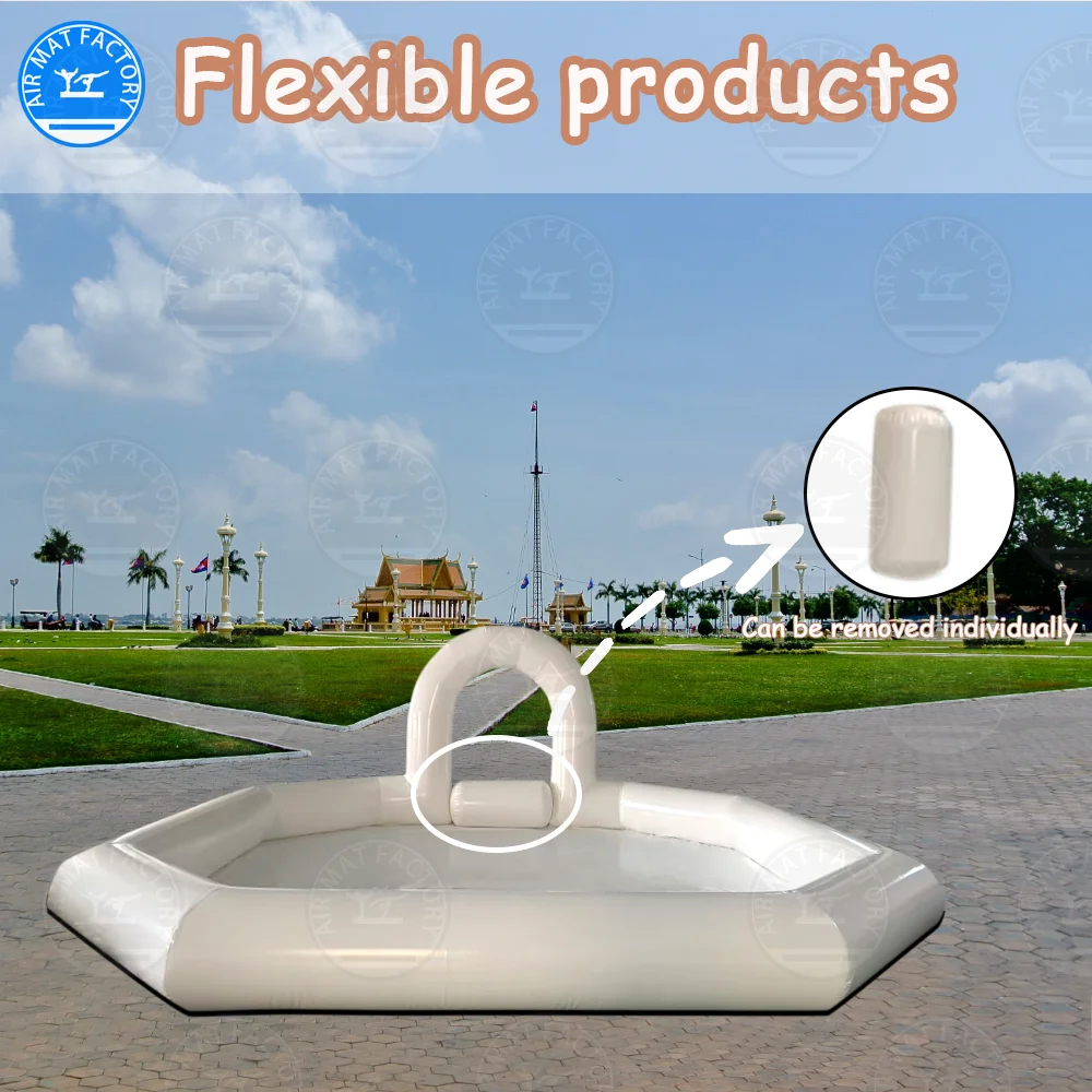 재고 있음! 흰색 PVC 놀이공원용 에어범퍼카 트랙 (펌프 포함) 어린이용 에어 레이스트랙 튜브