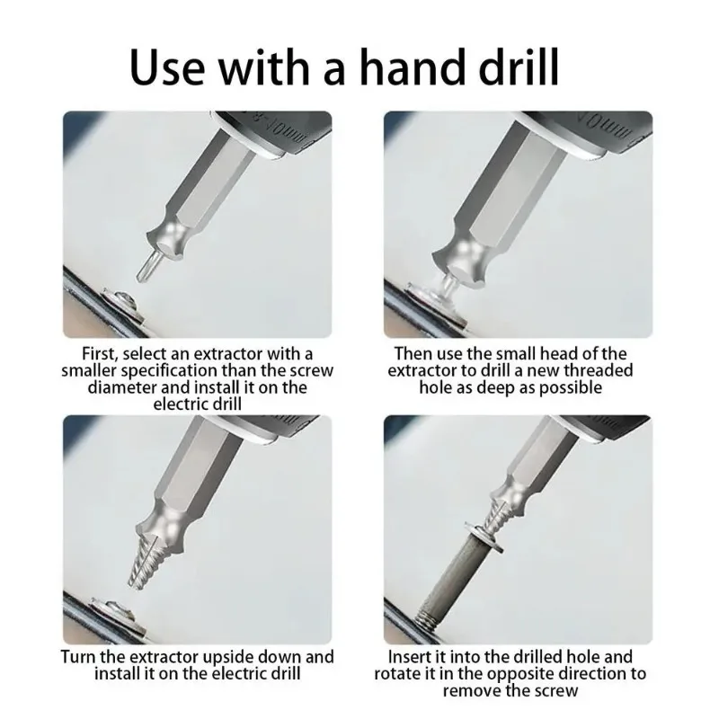 مجموعة مستخرج المسمار التالف HSS مثقاب جردت مزيل مكسور صغير بسهولة إخراج عدة أدوات كهربائية سهلة الهدم #6
