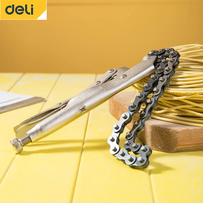 Deli Locking Chain Clamp Plier 18'' Inch 480mm Adjustable Handle Clamping Hand Tool Multifunctional Electrical Repair Tools