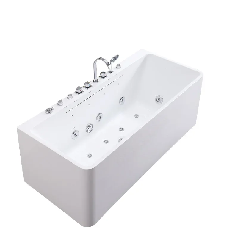 

Seamless integrated square bathtub, acrylic household bathtub