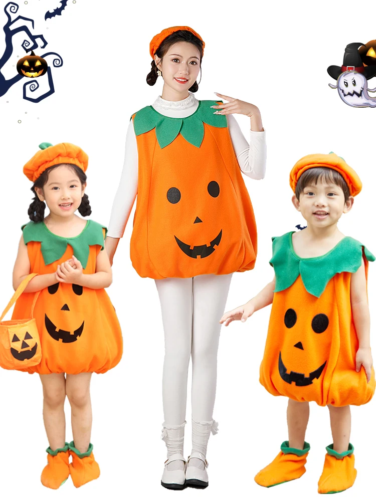 

Костюм на Хэллоуин, детская одежда, женская одежда, наряд для мальчика в детском саду, комплект для мальчика, костюм тыквы, полиэфирное волокно