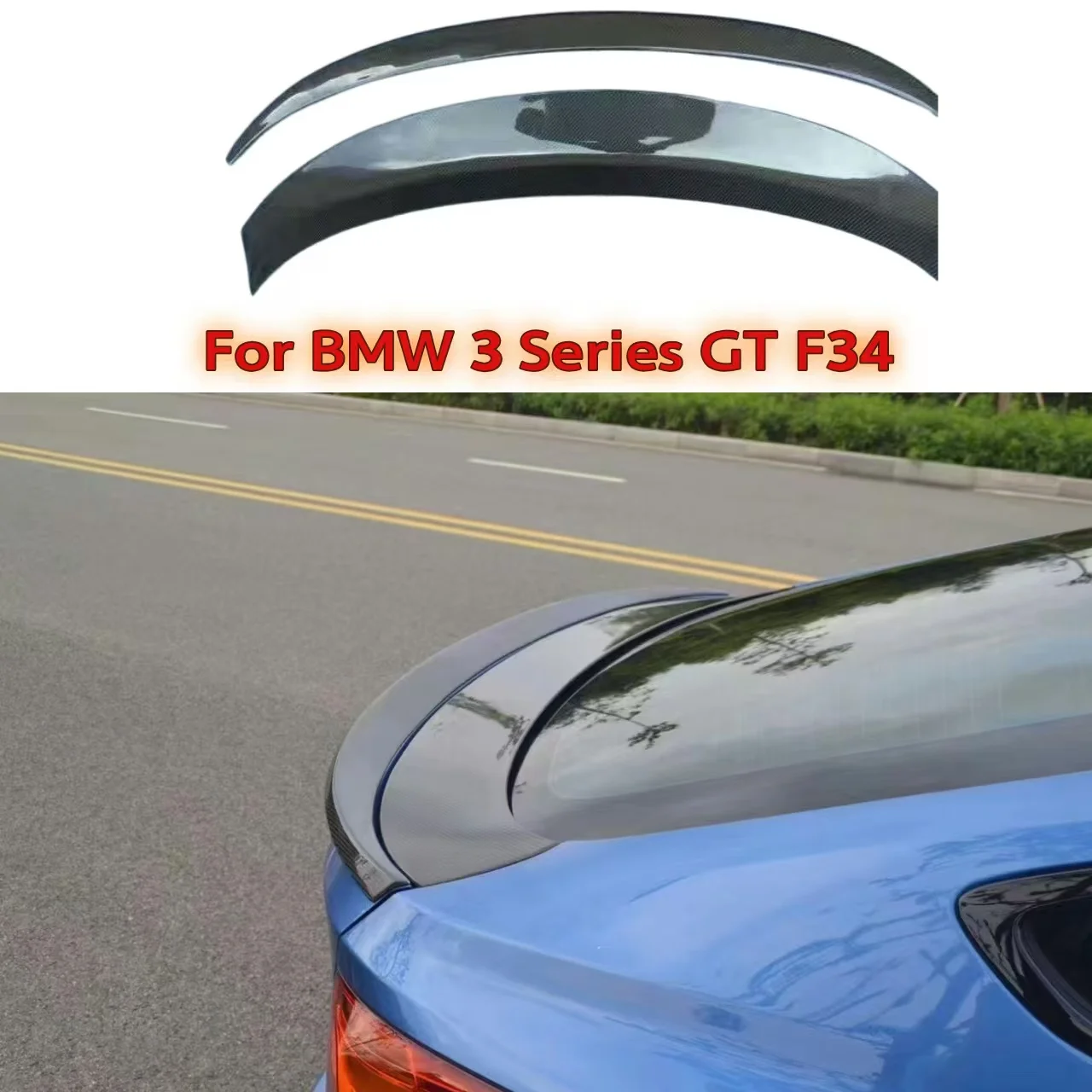 F34 3 Series Gt Carbon Fiber Rear Wings Trunk Lip Spoiler for Bmw 3gt F34 320i 328i 330i 335i Car Body Kit 3d Style