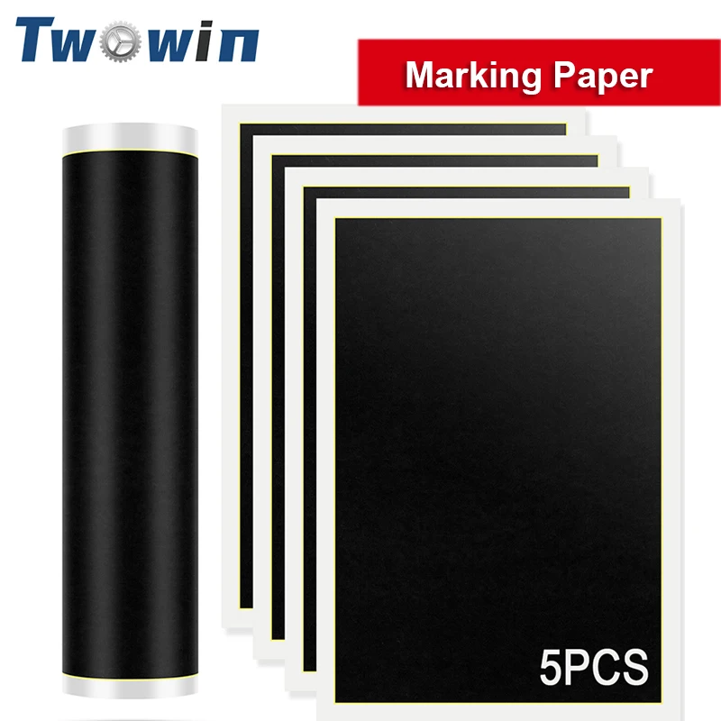 

5PCS Engraving Marking Paper for Laser Engraving Machine Milling Machine Black Laser Marking Paper for Can Ceramics Glass