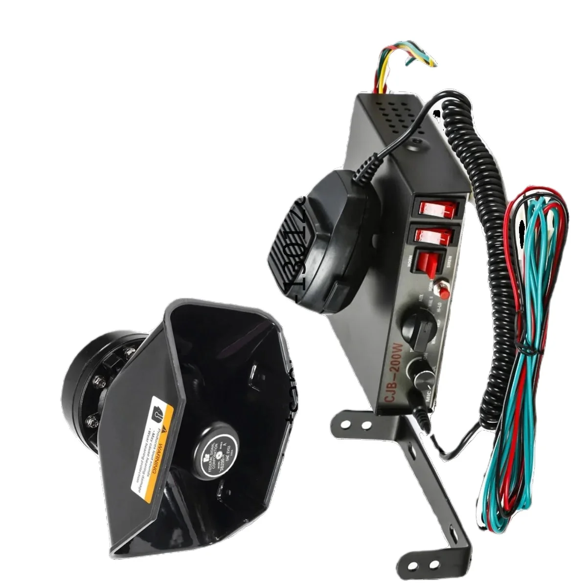 2026-1個-車載有線ホスト-ラウドスピーカー付き-200w-ワット-アラーム-マルチスピーカー-12v-24v改造