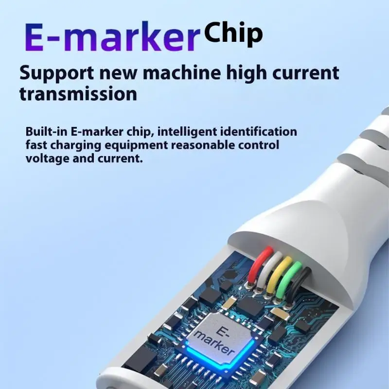 USB C 빠른 충전 케이블 와이어 PD100W 전원 코드 라인 지원 480Mbps 노트북 전화에 대한 데이터 전송