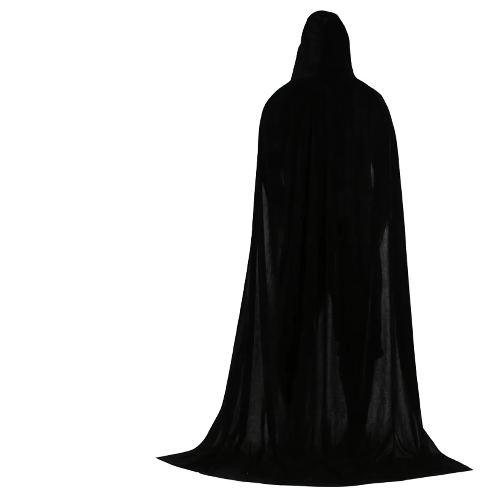 Adult Kids Halloween Pleuche Velvet Cloak Cape Hooded Medieval Costume Witch Wicca Vampire Halloween Cosplay Costume Cape