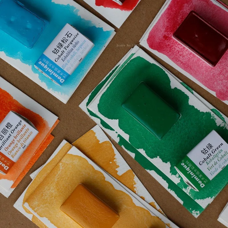 3ml Full Block Artist Solid Watercolor Dragon-blood Resin Synthetic Color Pigment Portable Painting Creation Art Water Color