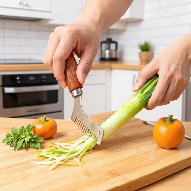 Onion Cutter Stainless Steel Vegetable Slicer Fruit Shredder Comfort Handle for Quick Kitchen Salad Preparation