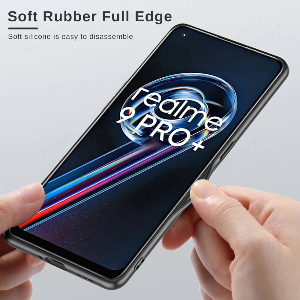 For Realme 9 Pro Plus 5G Lambskin Leather Soft TPU Frame Phone Cover Realmi 9 Pro 5G Realme 9i 4G Camera Protect Fundas Realme9