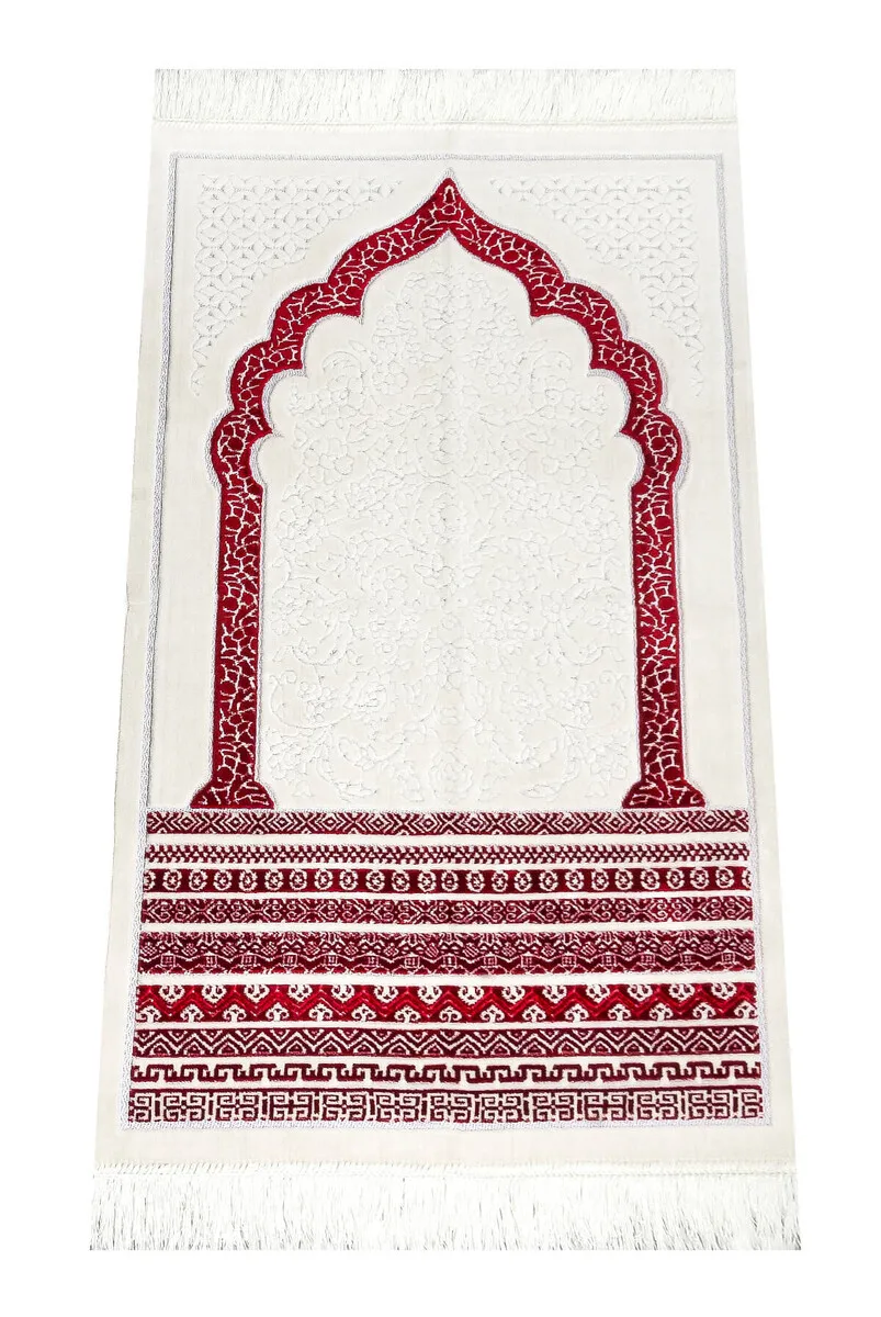 Extra velvet silvery prayer rug red Muslim Islam Sheet Prayer Mat Holy Quraan Islamic Mats