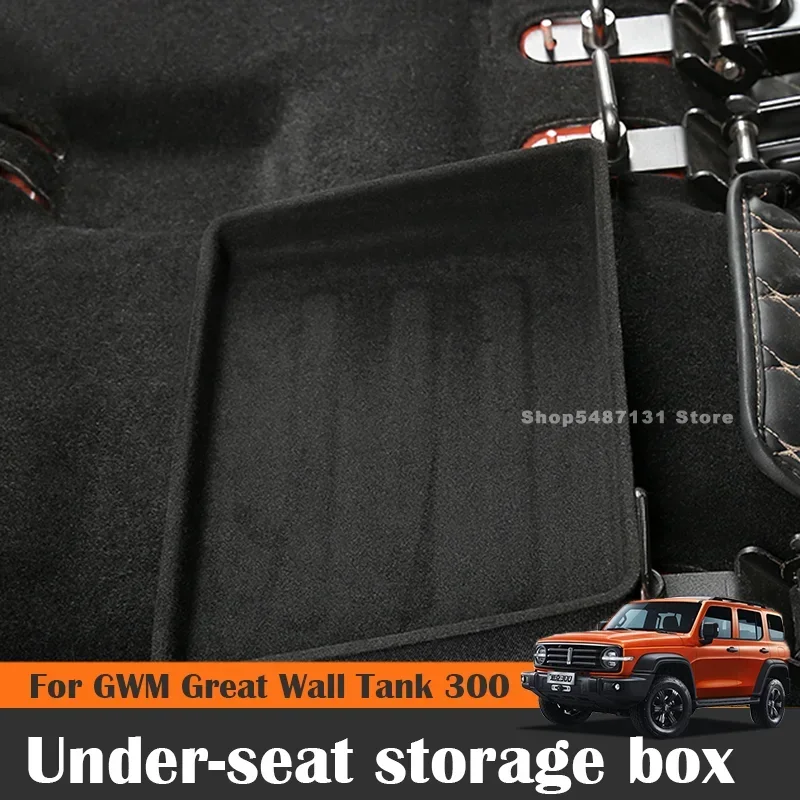 

High Capacity Organizer Case Felt Cloth Drawer Holder Under Seat Hidden Box Storage Box Black For GWM Tank 300 Accessories