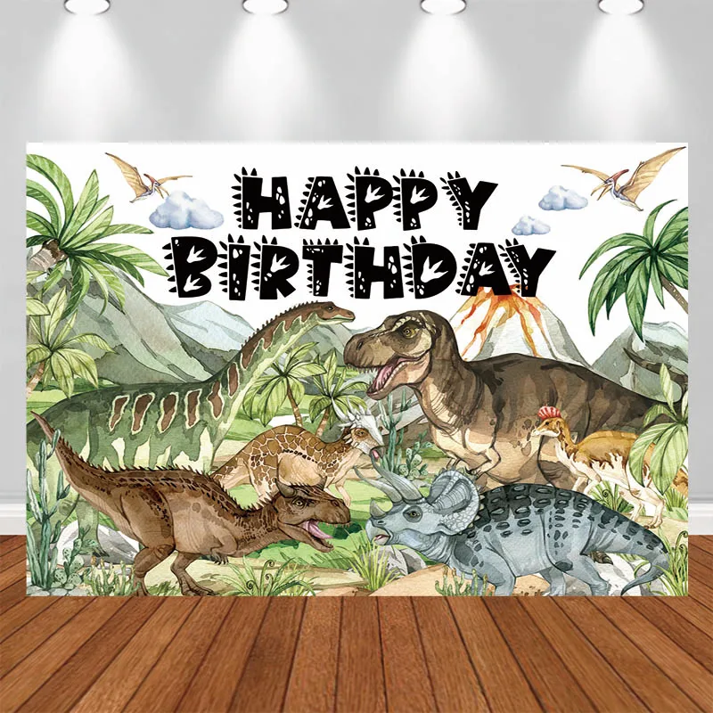 

LS Photography: Background Plants Dinosaur Text Decorations Birthday Cake Smash Baby Shower Kids Portrait Photo Backdrops Studio